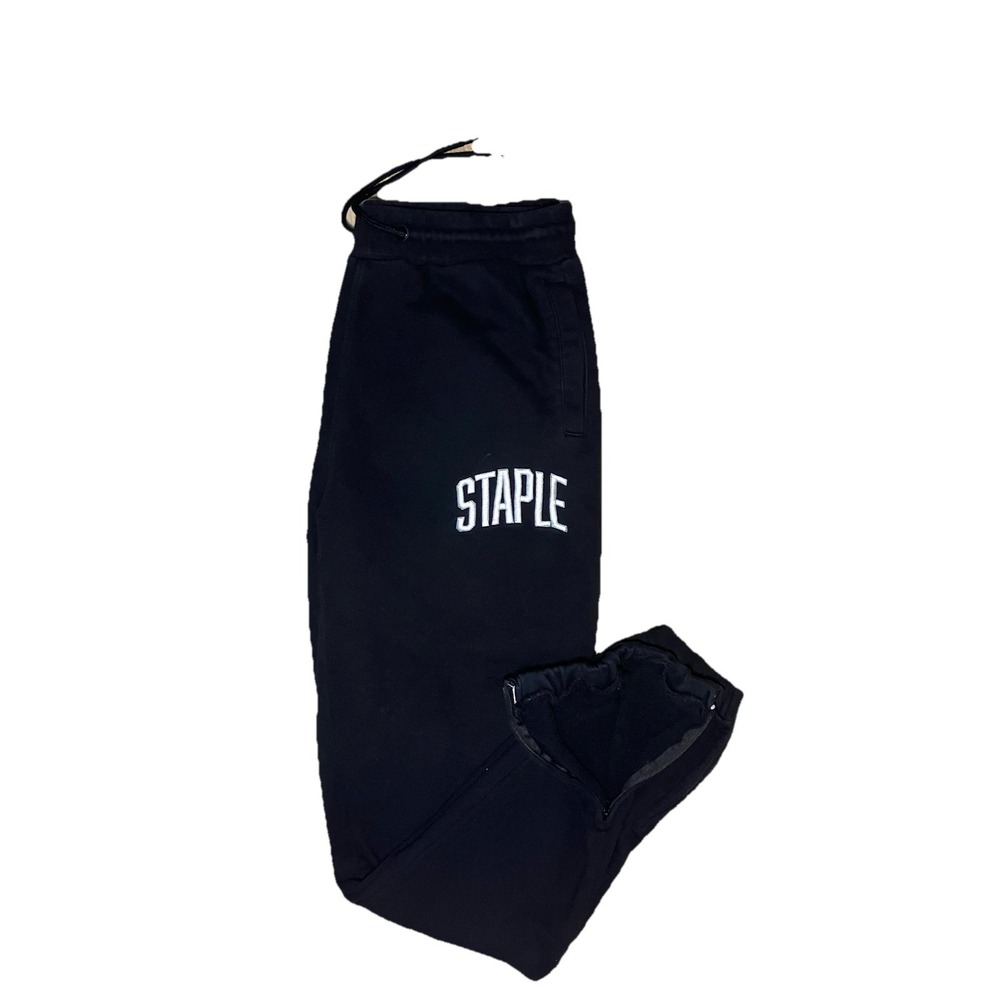 Staple Pigeon Men's Ankle Zip Sweatpants Sz XL Embroidered‎ Logo Tapered Ankle